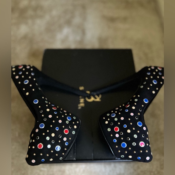 JustFab stiletto pumps, black jeweled 6inch heels, new in box, size 8 - Picture 7 of 14